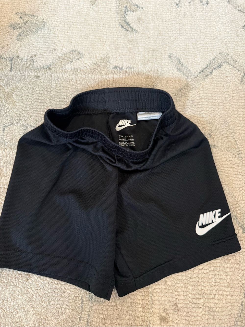 Nike Black Kids Athletic Shorts with White Logo